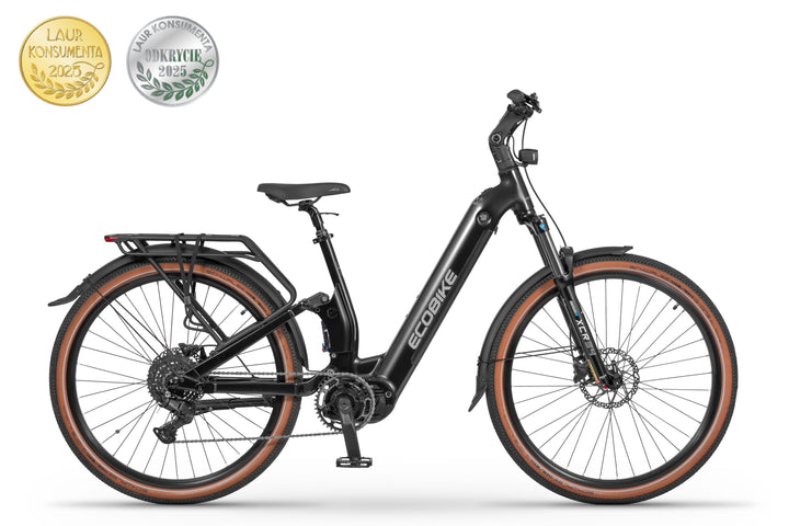 Ecobike FLEX SCHWARZ/TITAN- 2026 Trekking FULLY Power-Bike mit Bafang 100Nm Drehmoment und 900 Wh Akku
