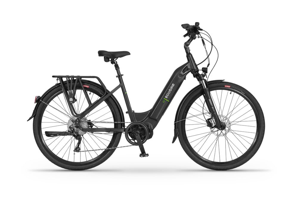 Ecobike D2 CITY Schwartz - E-Bike City Damen Pedelec, Tiefeinsteiger, Bafang Motor