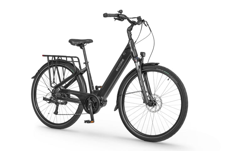 Ecobike LX100 Schwarz/Weiss 17"/19" -City E-Bike Unisex Pedelec, Tiefeinsteiger, Bafang 70Nm, Akku 504/630Wh, Herbst 2024