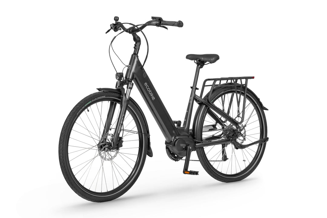 Ecobike LX100 Schwarz/Weiss 17"/19" -City E-Bike Unisex Pedelec, Tiefeinsteiger, Bafang 70Nm, Akku 504/630Wh, Herbst 2024