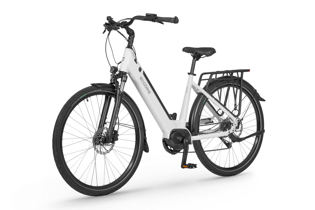 Ecobike LX100 Schwarz/Weiss 17"/19" -City E-Bike Unisex Pedelec, Tiefeinsteiger, Bafang 70Nm, Akku 504/630Wh, Herbst 2024