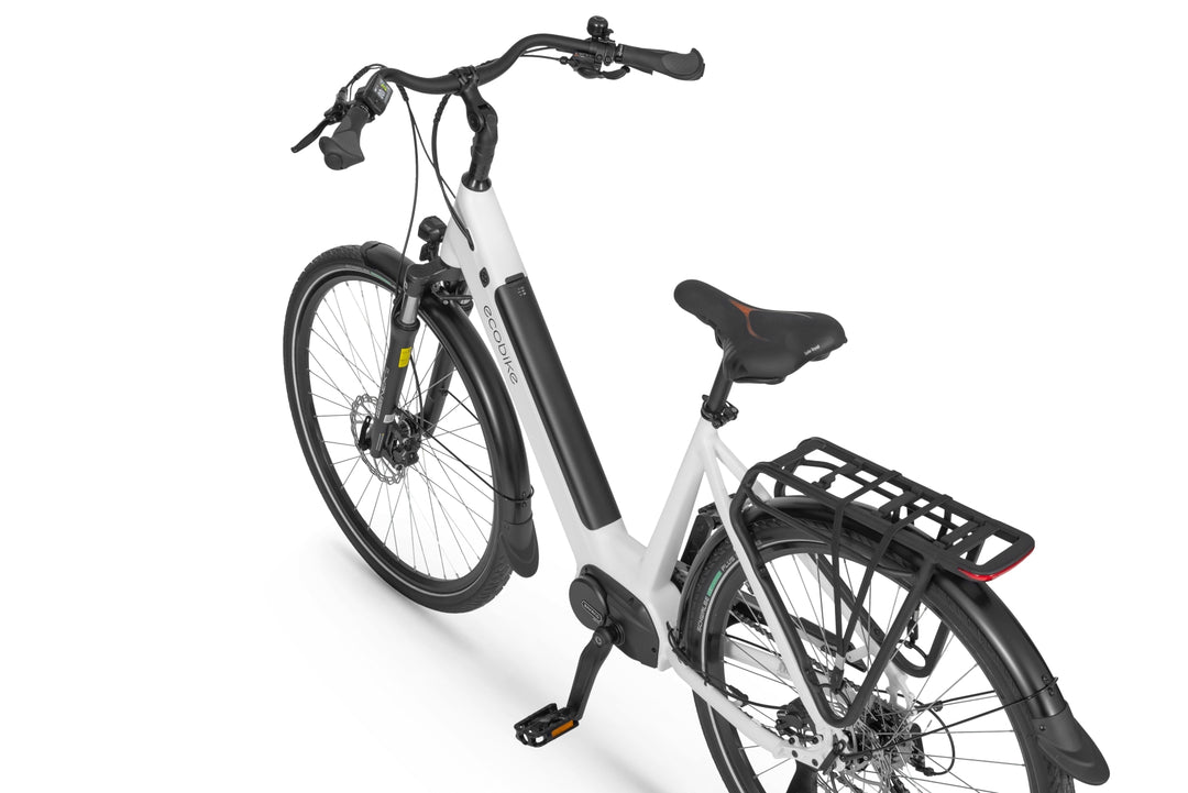 Ecobike LX100 Schwarz/Weiss 17"/19" -City E-Bike Unisex Pedelec, Tiefeinsteiger, Bafang 70Nm, Akku 504/630Wh, Herbst 2024