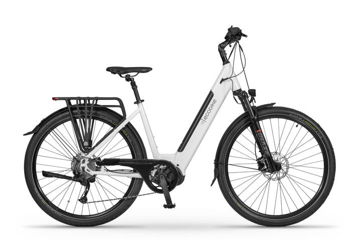 Ecobike LX 300 Weiss - Trekking E-Bike Damen Pedelec, Tiefeinsteiger, Ananda Motor