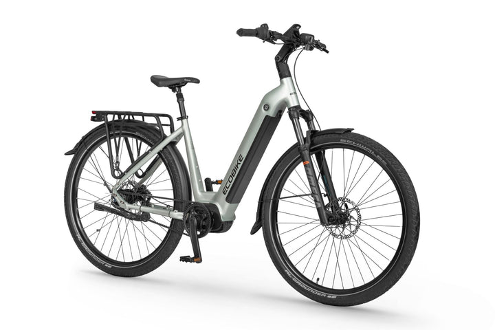 Ecobike LX 400 Silber City E-Bike PedelecL, Nabenschaltung, Mittelmotor, Riemenantrieb Gates, Ananda 80Nm