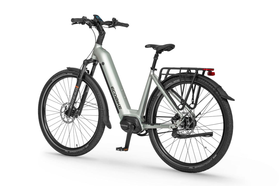 Ecobike LX 400 Silber City E-Bike PedelecL, Nabenschaltung, Mittelmotor, Riemenantrieb Gates, Ananda 80Nm