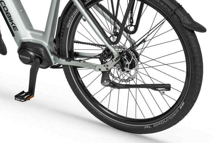Ecobike LX 400 Silber City E-Bike PedelecL, Nabenschaltung, Mittelmotor, Riemenantrieb Gates, Ananda 80Nm