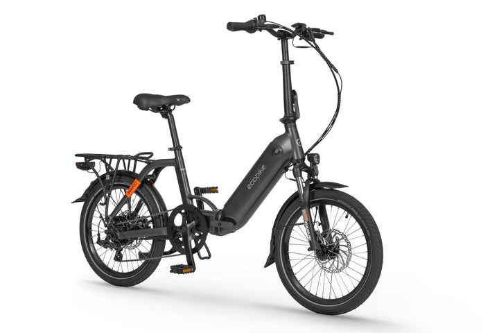 Ecobike RHINO Schwarz, Weiss 15,5"- City E-Bike Klapprad Pedelec, Tiefeinsteiger, Bafang 32Nm, Akku bis 630Wh