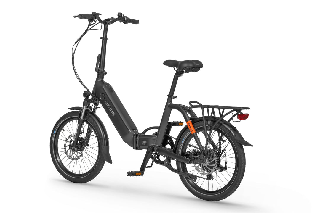 Ecobike RHINO Schwarz, Weiss 15,5"- City E-Bike Klapprad Pedelec, Tiefeinsteiger, Bafang 32Nm, Akku bis 630Wh