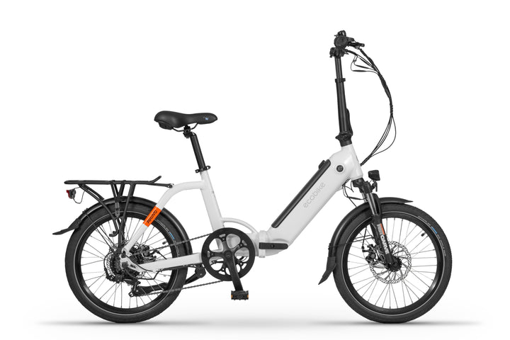 Ecobike RHINO Schwarz, Weiss 15,5"- City E-Bike Klapprad Pedelec, Tiefeinsteiger, Bafang 32Nm, Akku bis 630Wh