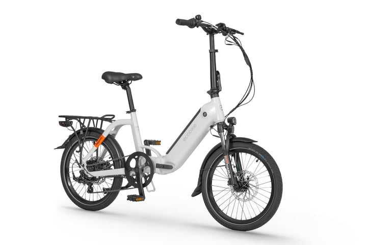 Ecobike RHINO Schwarz, Weiss 15,5"- City E-Bike Klapprad Pedelec, Tiefeinsteiger, Bafang 32Nm, Akku bis 630Wh