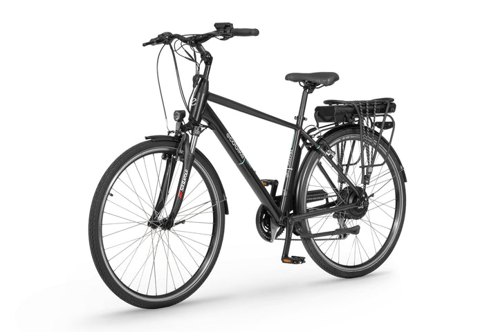 Ecobike TRAFFIC M Schwarz 19", City E-Bike Herren Pedelec, Bafang 45Nm, Neu 2024