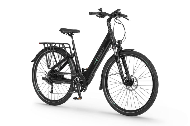 Ecobike X-CROSS Schwarz - Trekking E-Bike Damen Pedelec, Tiefeinsteiger, Bafang Motor