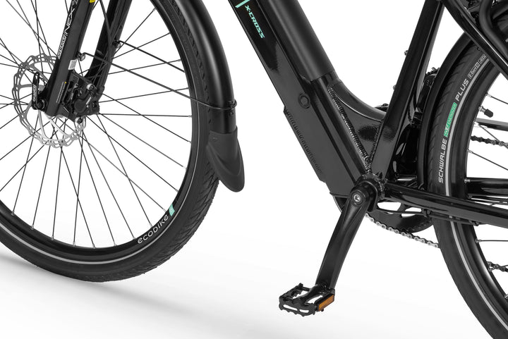 Ecobike X-CROSS Schwarz - Trekking E-Bike Damen Pedelec, Tiefeinsteiger, Bafang Motor