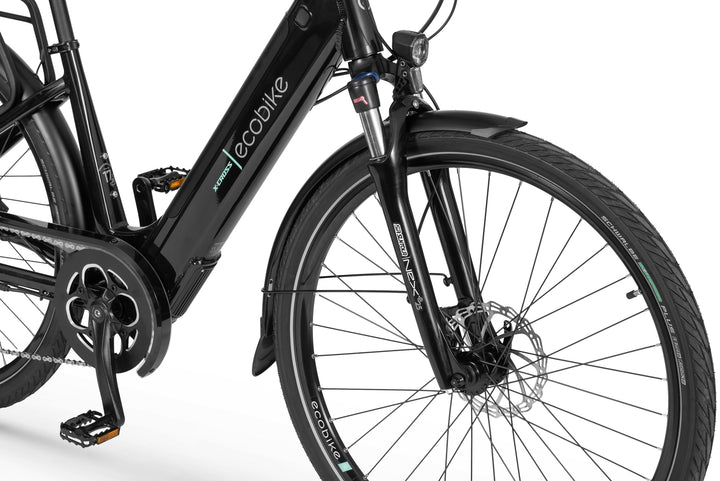 Ecobike X-CROSS Schwarz - Trekking E-Bike Damen Pedelec, Tiefeinsteiger, Bafang Motor