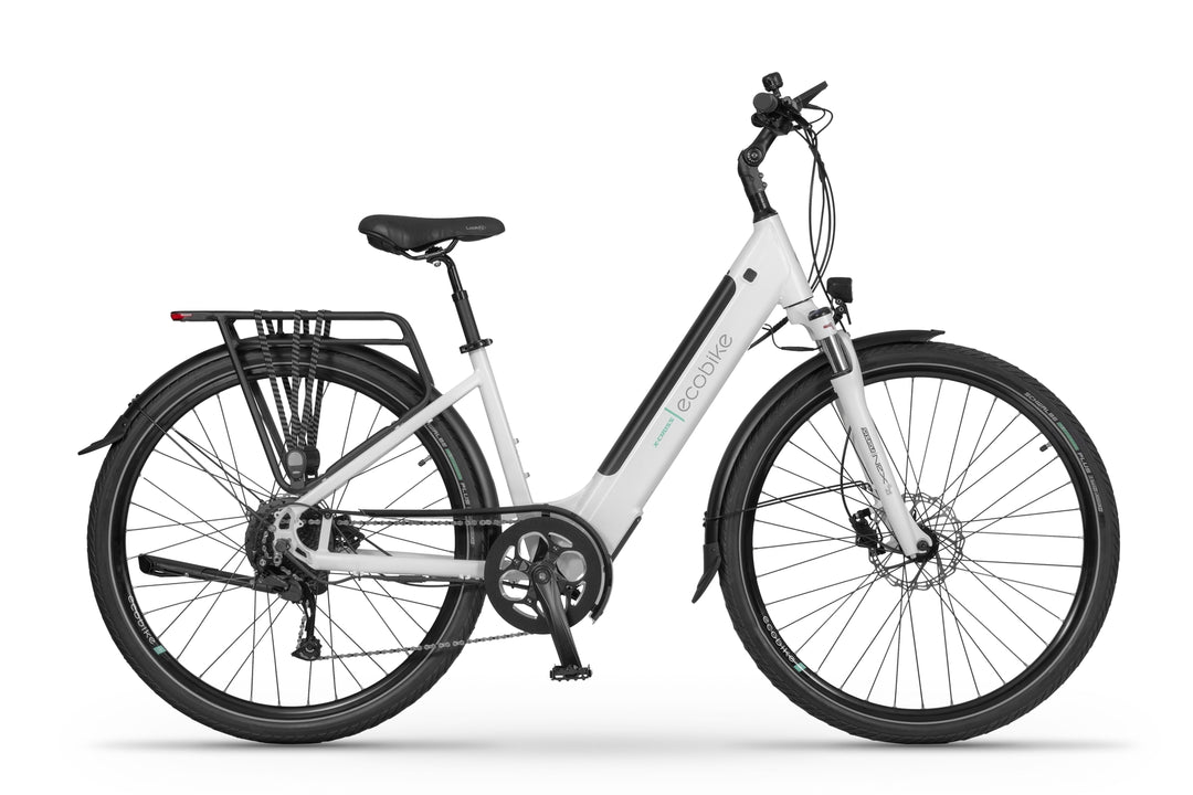 Ecobike X-CROSS Weiss - Trekking E-Bike Damen Pedelec, Tiefeinsteiger, Bafang Motor