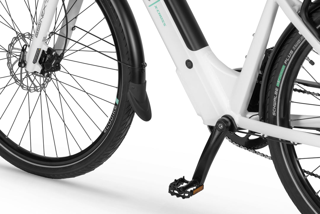 Ecobike X-CROSS Weiss - Trekking E-Bike Damen Pedelec, Tiefeinsteiger, Bafang Motor