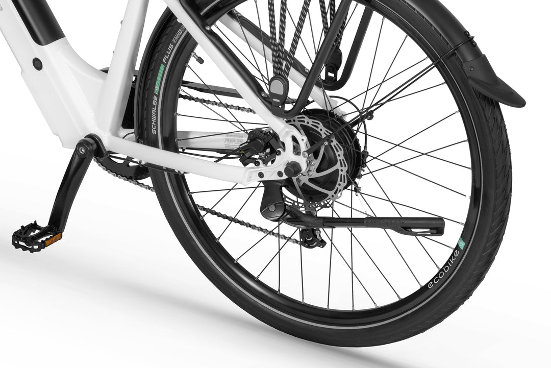 Ecobike X-CROSS Weiss - Trekking E-Bike Damen Pedelec, Tiefeinsteiger, Bafang Motor