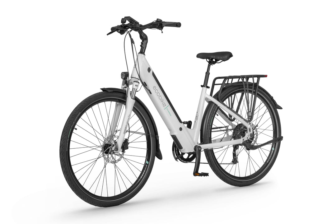 Ecobike X-CROSS Weiss - Trekking E-Bike Damen Pedelec, Tiefeinsteiger, Bafang Motor